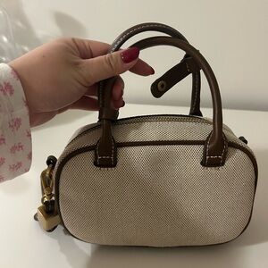 Zara Cream and Brown Mini Bag